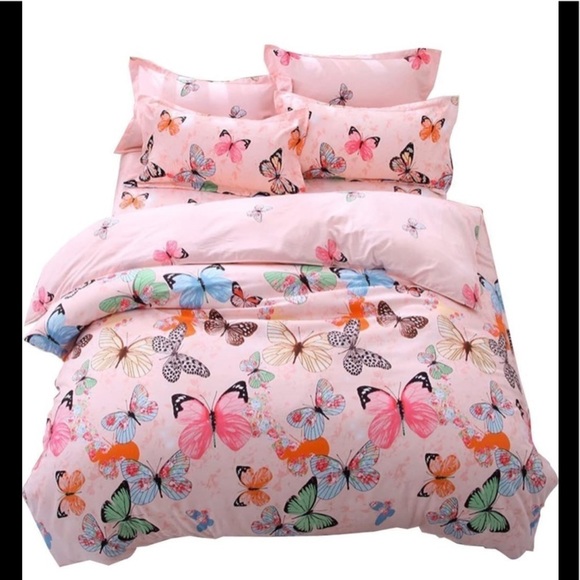 New LAMEJOR Butterflies Duvet Shams Queen Set of 3